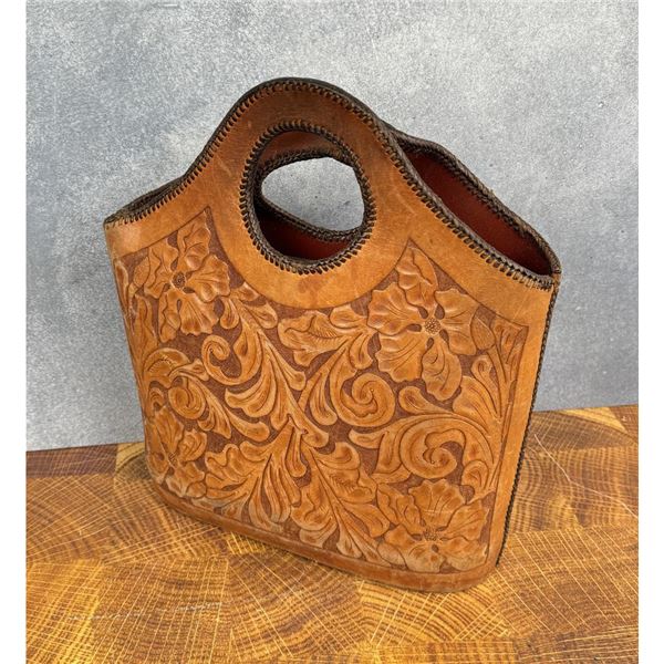 Vintage Tooled Leather Cowgirl Purse Bag