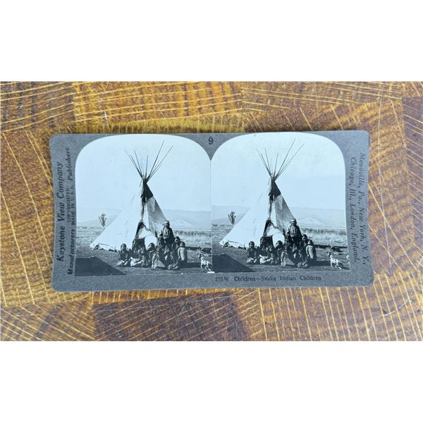 Snake Indian Children Stereoview