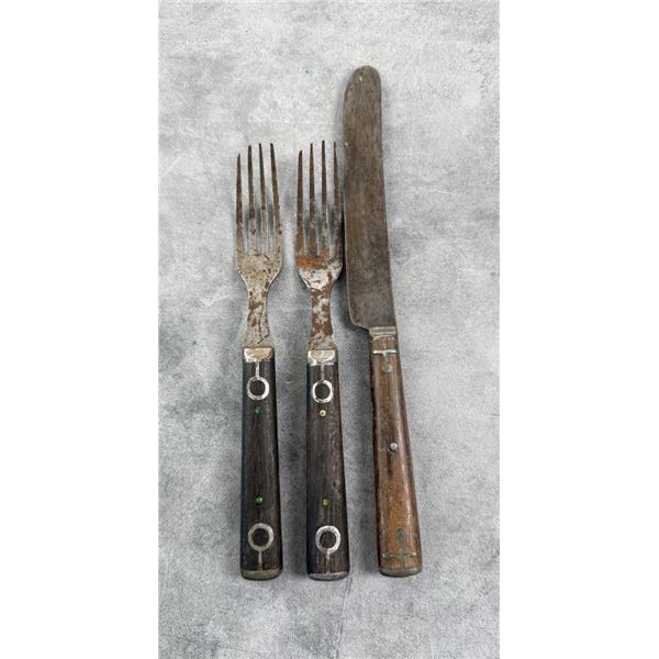 Antique Civil War Era Inlaid Handle Flatware