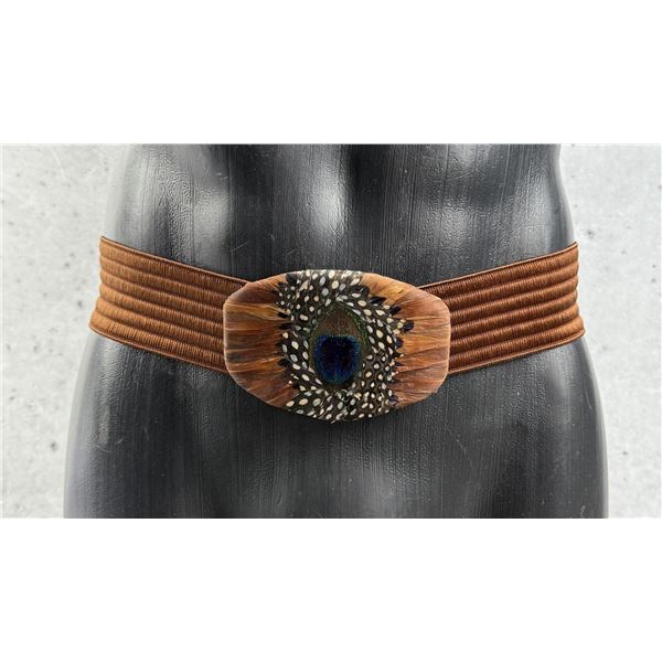Vintage Peacock Feather Belt