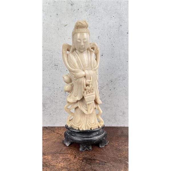 Antique Chinese Soapstone Guanyin Carving