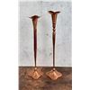 Image 3 : Hessel Studios Hammered Copper Candlesticks