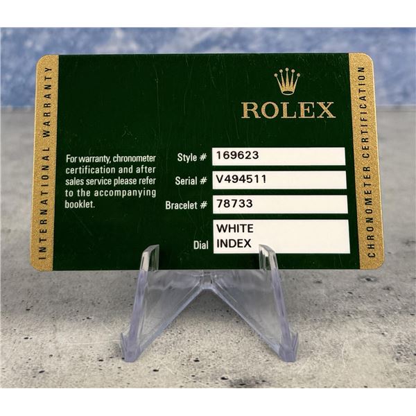 Rolex Watch Warranty Guarantee Card 169623