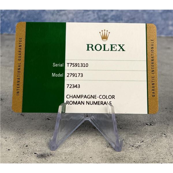 Rolex Watch Warranty Guarantee Card 279173