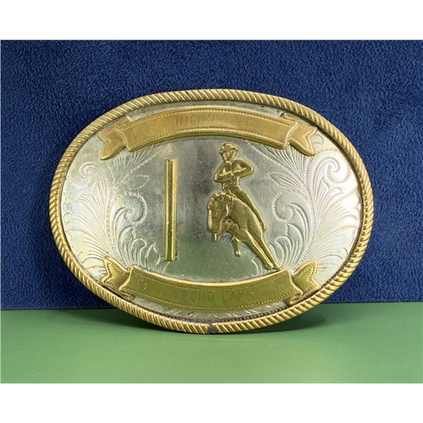 Justin Belt Co Nickel Silver Cowboy Belt Buckle