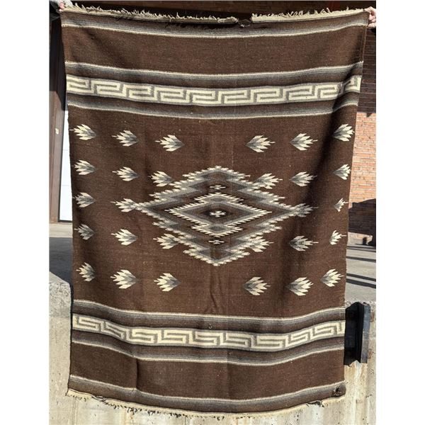 Antique Mexican Saltillo Rio Grande Serape Blanket