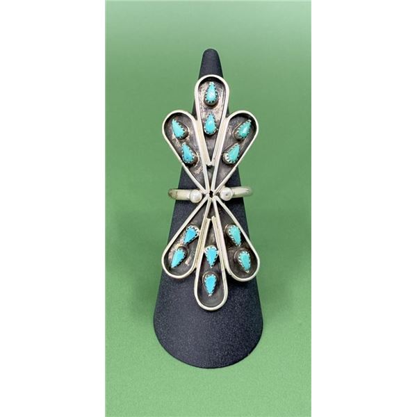 Zuni Petit Point Sterling Turquoise Ring