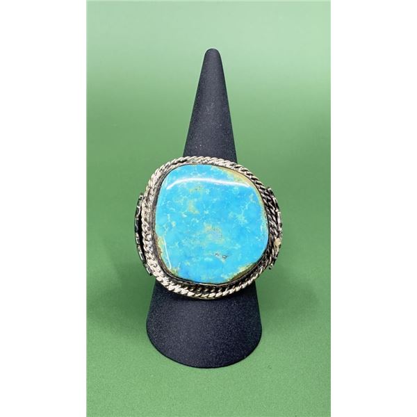 Chunky Navajo Old Pawn Sterling Turquoise Ring