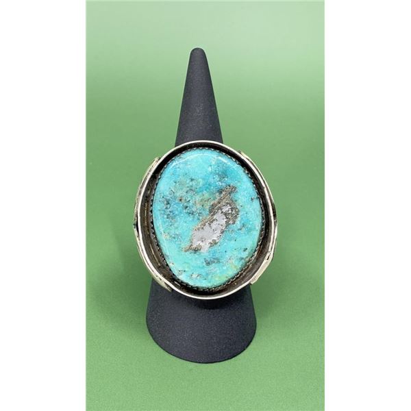 Chunky Navajo Old Pawn Sterling Turquoise Ring