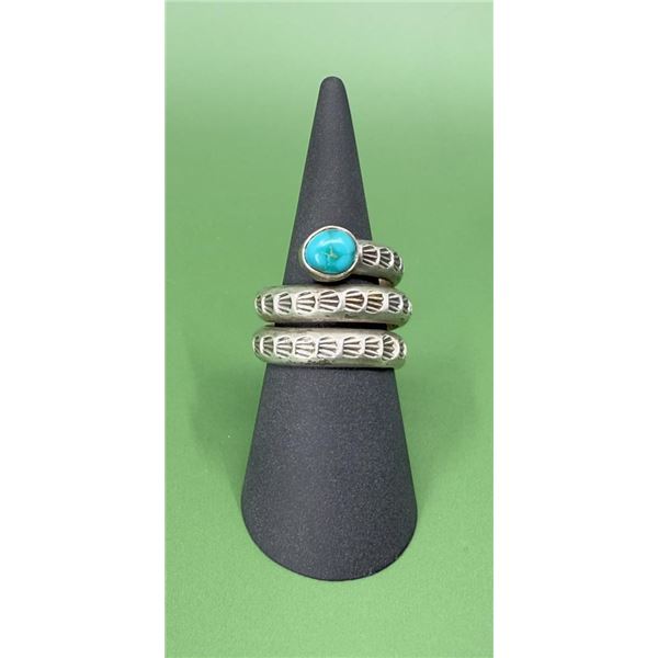 Navajo Sterling Silver Turquoise Snake Ring