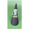 Image 1 : Navajo Sterling Tufa Cast Sandcast Turquoise Ring
