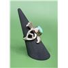 Image 2 : Navajo Sterling Tufa Cast Sandcast Turquoise Ring