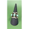 Image 1 : Navajo Sterling Tufa Cast Sandcast Turquoise Ring