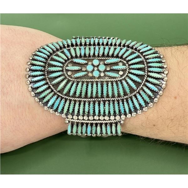 Jason Yazzie Zuni Petit Point Turquoise Bracelet