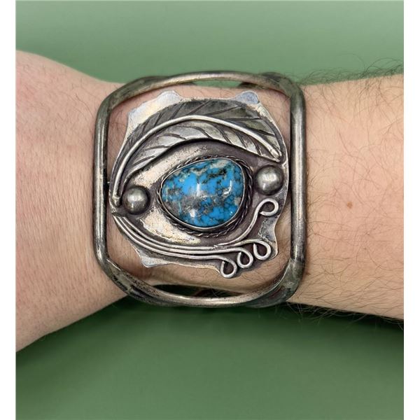 Navajo Sterling Turquoise Morgan Dollar Bracelet