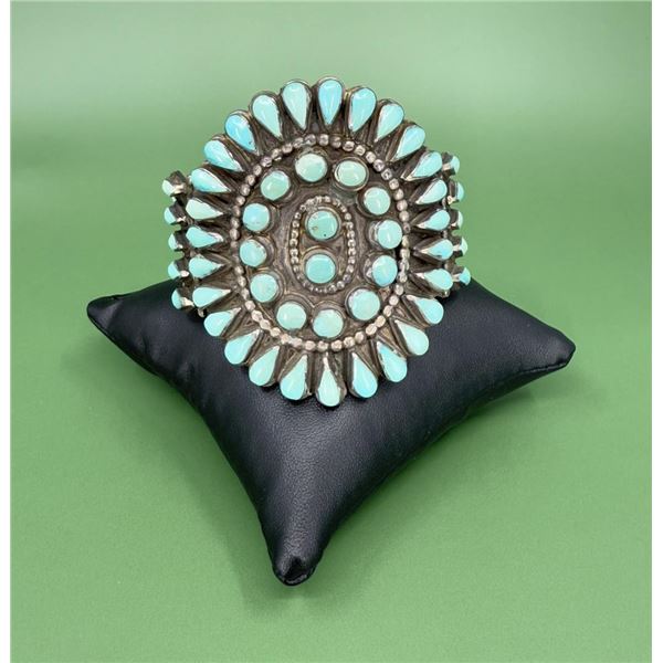 Zuni Petit Point Sterling Turquoise Bracelet