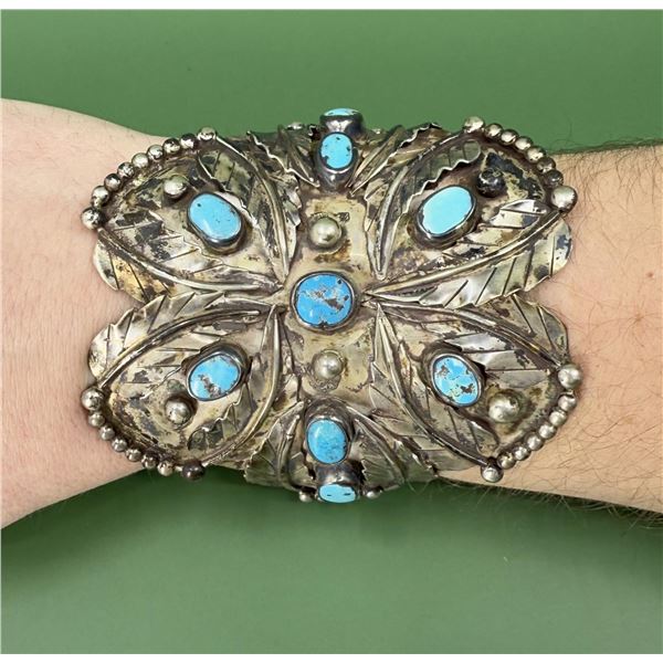 Zuni Sterling Silver Turquoise Bracelet