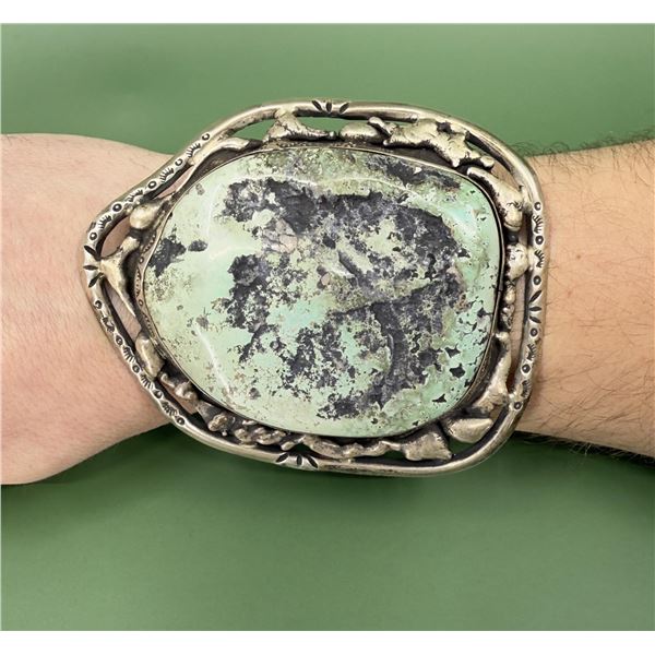 Huge Impressive Navajo Old Pawn Turquoise Bracelet