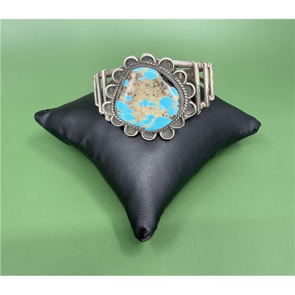 Navajo Old Pawn Sterling Turquoise Bracelet