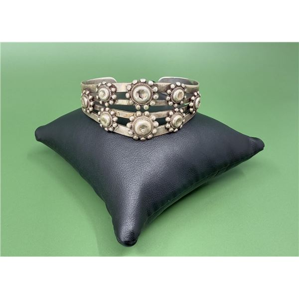 Navajo Old Pawn Sterling Silver Dome Bracelet