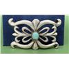 Image 1 : Navajo Sterling Tufa Cast Turquoise Belt Buckle