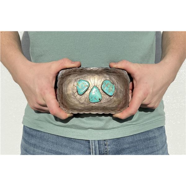 Huge Old Pawn Navajo Sterling Belt Buckle