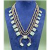 Image 1 : Navajo Old Pawn Turquoise Squash Blossom Necklace
