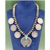 Image 1 : Old Pawn Navajo Coin Squash Blossom Necklace