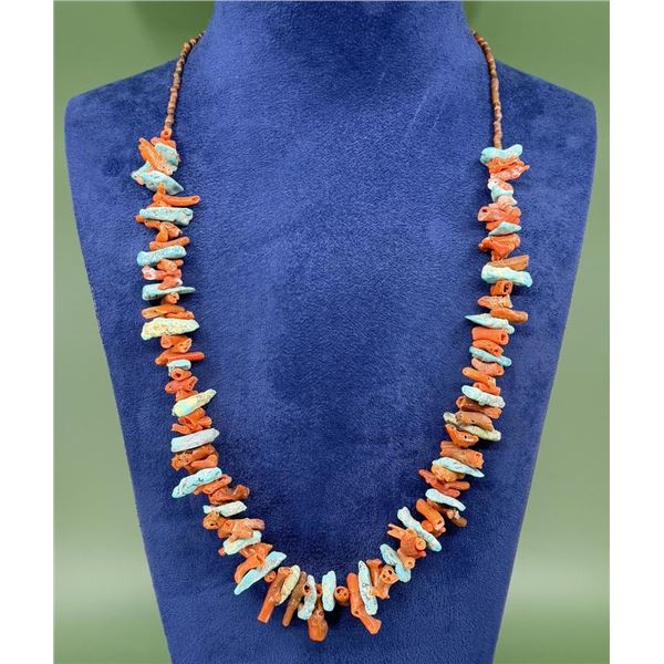 Old Pawn Navajo Mediterranean Coral Necklace