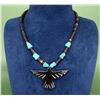 Image 1 : Zuni Buffalo Horn Raven Fetish Necklace