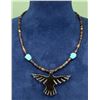 Image 1 : Zuni Buffalo Horn Raven Fetish Necklace