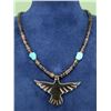 Image 1 : Zuni Buffalo Horn Raven Fetish Necklace