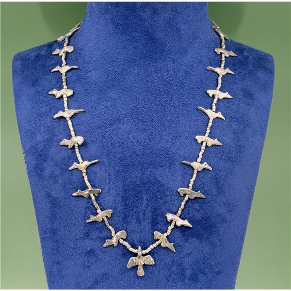 Zuni Sterling Silver Fetish Necklace