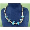 Image 1 : Navajo Sterling Turquoise Bench Bead Necklace