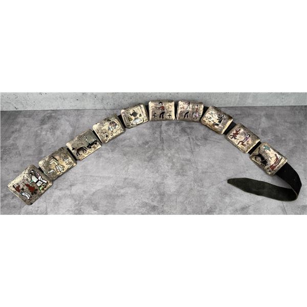 Raymond Becenti Navajo Sterling Storyteller Belt