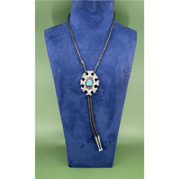 Navajo Sterling Tufa Cast Sandcast Bolo Tie