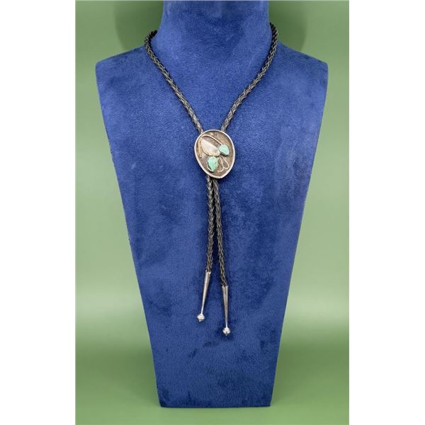 Navajo Sterling Silver Turquoise Bolo Tie