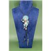 Image 1 : Zuni Inlaid Sterling Indian Chief Bolo Tie