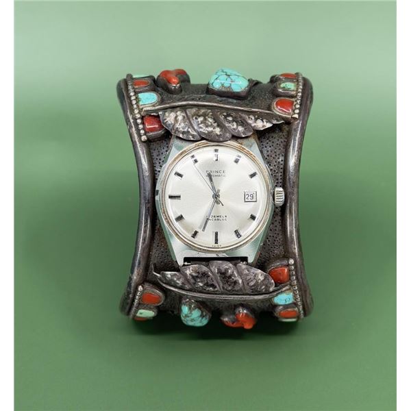 Navajo Sterling Silver Turquoise Watch Bracelet