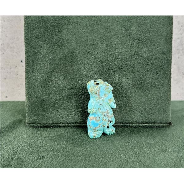 Danette Laate Carved Zuni Turquoise Bear Fetish