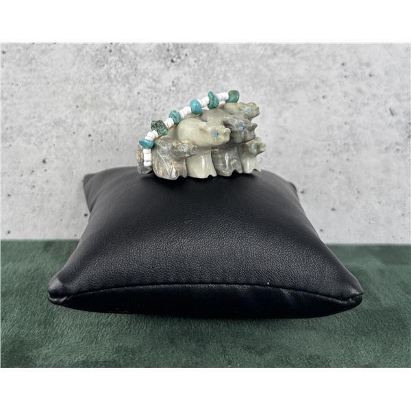 Tim Lemintino Zuni Bear Family Carved Fetish