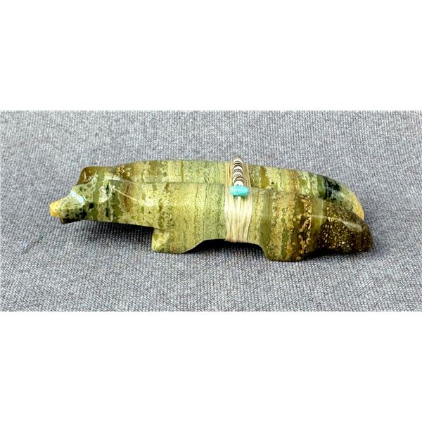 Jayne Quam Zuni Double Wolf Carved Fetish