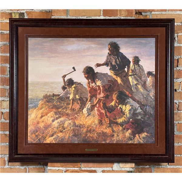 Howard Terpning Digging in at Sappa Creek Print