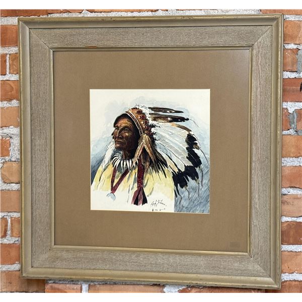 Ron Scofield Indian Chief Watercolor Painting