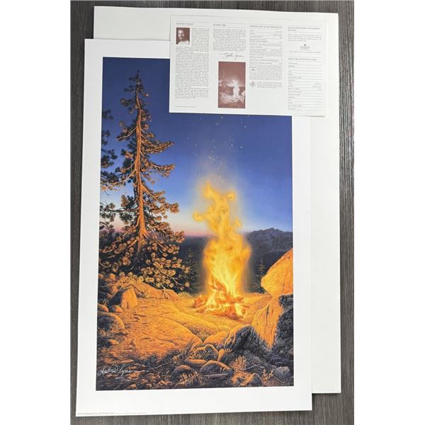 Stephen Lyman Sunset Fire Signed Print