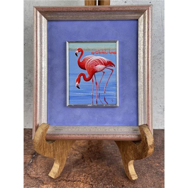 Cynthie Fisher Oil on Board Flamingo Painting