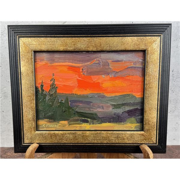 Robert Moore Evening Colors Oil on Board Painting
