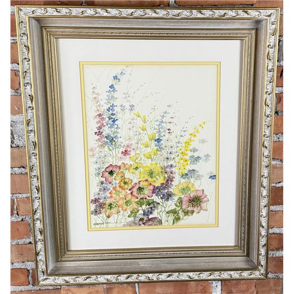 Evangeline Watercolor Flower Field Painting