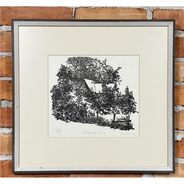 Frank Eckmair House Next Door Woodcut Print