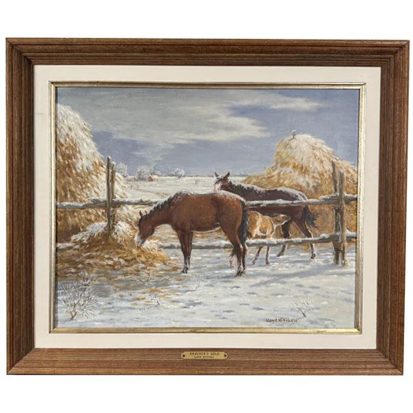 Lloyd Mitchell Ranchers Gold Oil Painting
